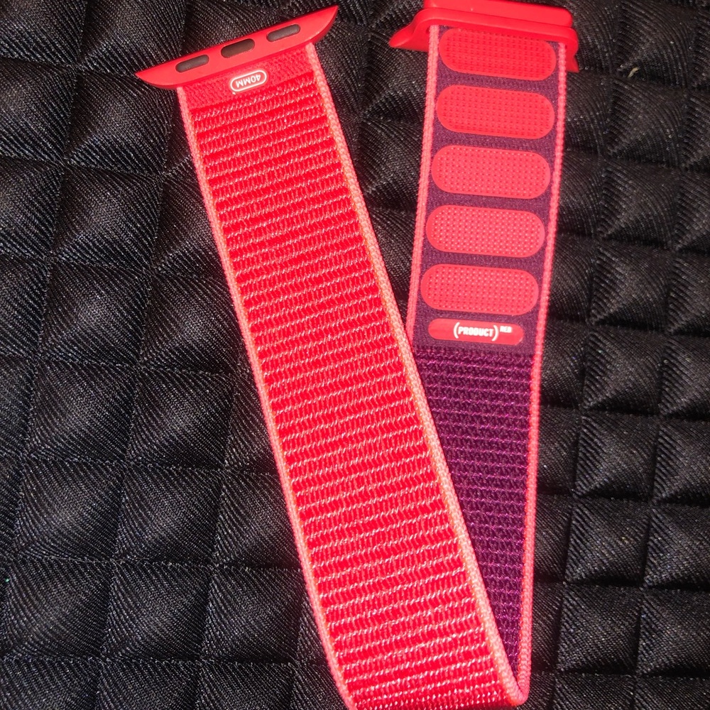 New, never worn without box, Apple ‘Product Red’ Nylon Watch band. 38/40